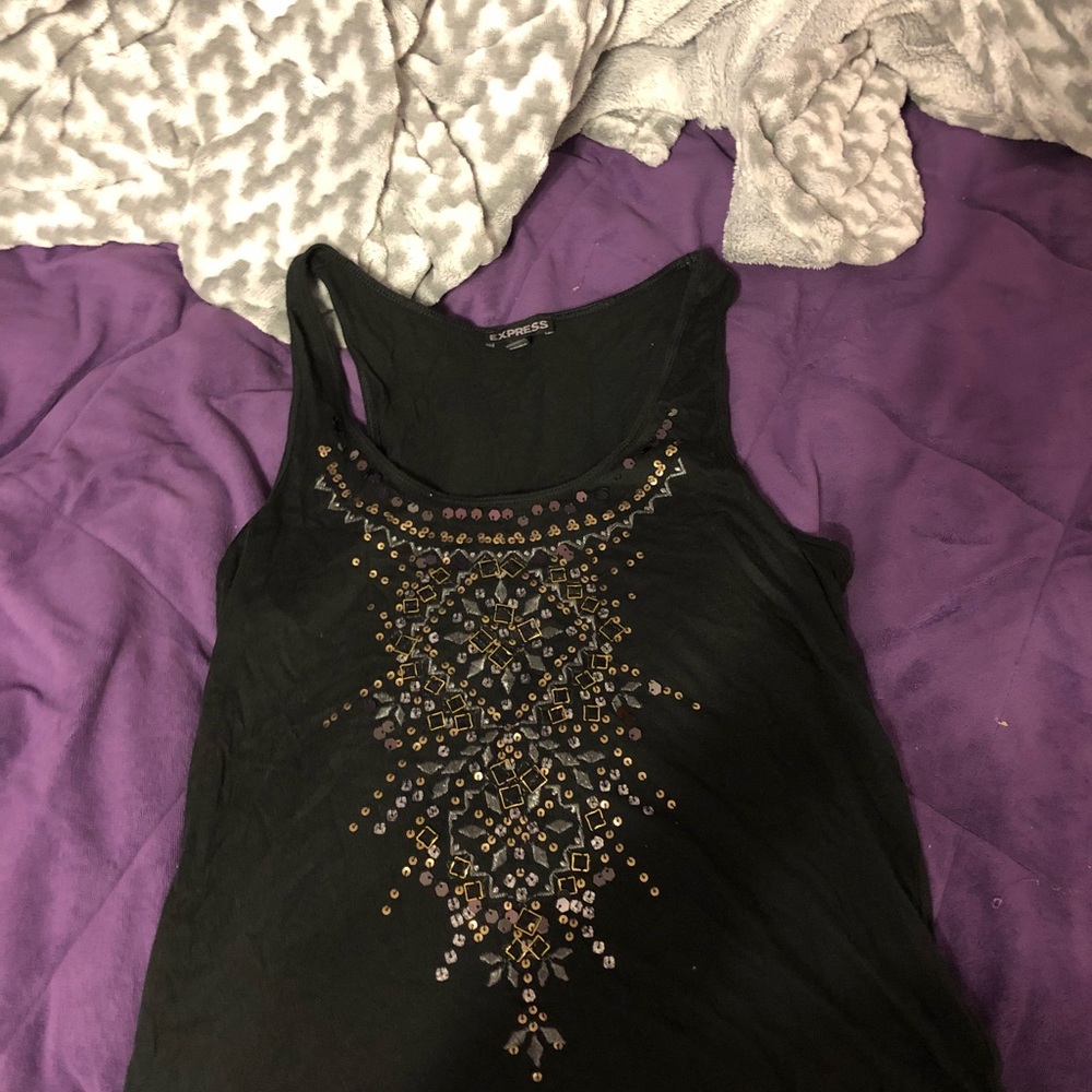 Black tank top with embellishments